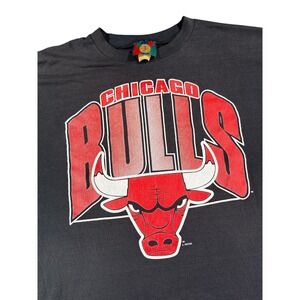 Vintage Chicago Bulls T Shirt Mens 3XL Black 90s Large Graphic Single Stitch 90s